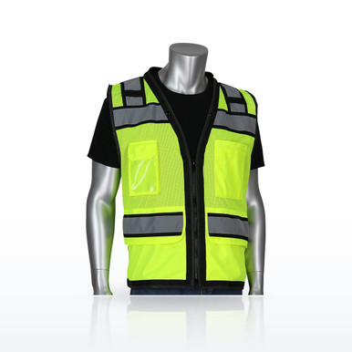 PIP 302-0800D Hi-Vis Vests, ANSI Type R Class 2 Black Two-Tone Eleven Pocket