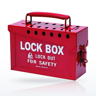 Brady 65699 Lock Boxes, 6 in H x 9 in L x 3.5 in W, Steel