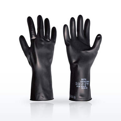North Butyl B131 Chemical Resistant Gloves, 13 Mil Rubber Glove, Smooth Grip
