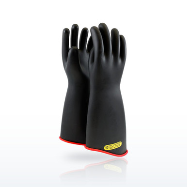 NOVAX 162-2-18 Class 2 Rubber Insulating Glove, Contour Cuff, 18"