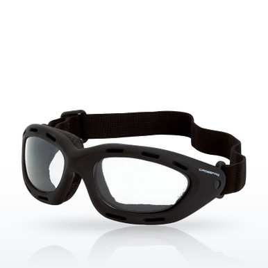 Crossfire Element Foam Lined Safety Goggle, Black Frame