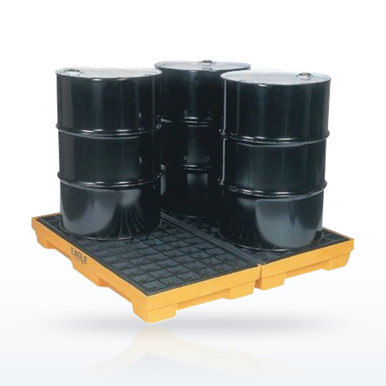 EAGLE 1634 Pallets, 4-Drum Modular Spill Platform, No Drain