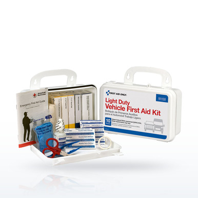 First Aid Only 91150 10-Person Plastic Light Duty Vehicle First Aid Kit, OSHA