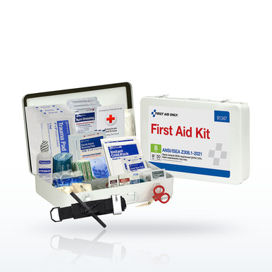 First Aid Only 91347 50 Person ANSI B Metal First Aid Kit