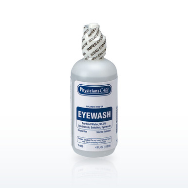 First Aid Only 7-006 Eyewash Stations, Eye Wash Solution, 4 Ounce Bottle