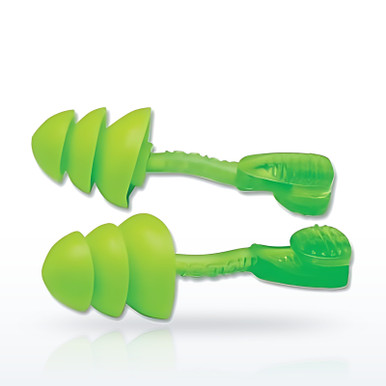 Moldex Glide 6445 Trio Reusable Twist-In Earplugs, TPE, Green