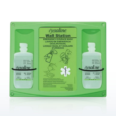 Eyesaline 32-000465-0000 16 oz Double Bottle Eyewash Wall Station