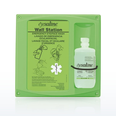 Eyesaline 32-000460-0000-H5 16 oz Single Bottle Eyewash Wall Station
