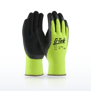 G-Tek 41-1420 Cold Weather Gloves, Latex Coated, Latex Coated Foam Grip on Palm