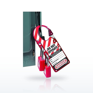 Master Lock 427 Labeled Snap-On Lockout Hasps 2-7/8 in W, 7 in L