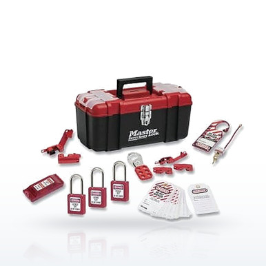 Master Lock 1457E410KA Lockout Devices, Portable Lockout Kit, 14-piece