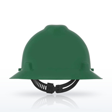 MSA 454735 V-Gard Full Brim Hard Hat, Staz-On Suspension, Green