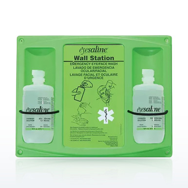 Eyesaline 32-000462-0000-H5 32 oz Double Bottle Eyewash Wall Station