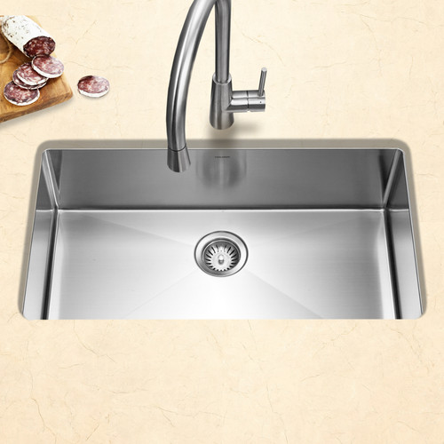 30"x16"x10" Savoir Series 10mm Radius Undermount Large Single Bowl Kitchen Sink Undermount