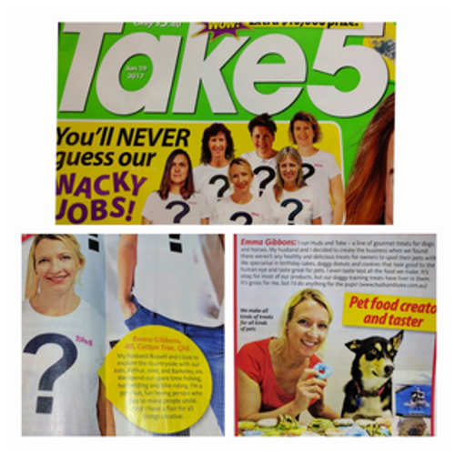 Huds and Toke Pet Treats in Take 5 Magazine