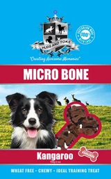 Kangaroo Micro Bones - DOG Training Treats (close-up), Australian made dog treats by Huds and Toke
