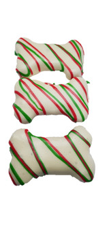 White Christmas DOG Bone Cookies - 3 PCE DOG Treats, Australian made dog treats by Huds and Toke