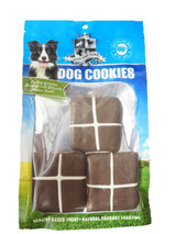 HOT Cross Buns Easter DOG Cookie Treats (close-up), Australian made dog treats by Huds and Toke