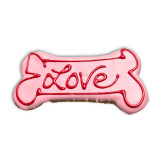 Doggy Large Love Bone Cookie - 13cm - Pink - Gourmet Dog Treat