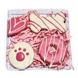 Pink Mixed Cookies - DOG Gift BOX - DOG Treats (close-up), Australian made dog treats by Huds and Toke