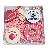 Pink Mixed Cookies - DOG Gift BOX - DOG Treats (top view in packaging) — Australian made dog treats by Huds and Toke