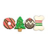 Christmas DOG Treat Gift BOX - Mixed Christmas Cookie 4Pce (close-up), Australian made dog treats by Huds and Toke