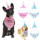 Dog Birthday Party Pom Pom - Hat and Bandana Set (back view) — Australian made dog treats by Huds and Toke