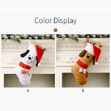 DOG Christmas Stocking - Cartoon Puppy - Brown AND White (lifestyle), Australian made dog treats by Huds and Toke