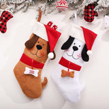 DOG Christmas Stocking - Cartoon Puppy - Brown AND White (detail) — Australian made dog treats by Huds and Toke