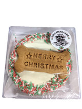 DOG Merry Christmas Cake Yoghurt Frosted, Australian made dog treats by Huds and Toke