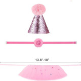 Pink Dog Tutu with Rosette and Glitter Party Hat — Australian made dog treats by Huds and Toke