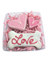 Love AND Hearts DOG Cookies - DOG Gift BOX - DOG Treats (back view) — Australian made dog treats by Huds and Toke