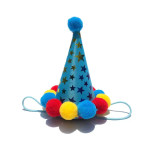 DOG Colourful POM POM Party HAT AND Bandana SET (close-up) — Australian made dog treats by Huds and Toke
