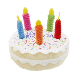 Soft DOG TOY, Happy Birthday Cake With Candles (back view), Australian made dog treats by Huds and Toke
