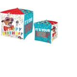 Happy Birthday ITS Your Birthday DOG Balloon Cube, Australian made dog treats by Huds and Toke