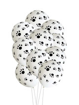 Black AND White DOG PAW Print Party Bundle Balloons Bunting Table C... (back view) — Australian made dog treats by Huds and T