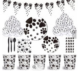 Black AND White DOG PAW Print Party Bundle Balloons Bunting Table C... (packaging), Australian made dog treats by Huds and T