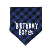 Birthday BOY OR Birthday Girl Checkered Bandana (back view), Australian made pet treats by Huds and Toke