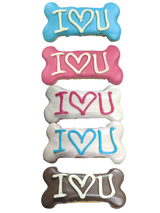 Small DOG I Love U Bone - DOG Treats - Valentines DOG Treats (lifestyle) — Australian made dog treats by Huds and Toke