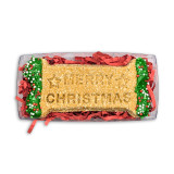 Large Merry Christmas Bone DOG Treat Gift BOX (back view) — Australian made dog treats by Huds and Toke