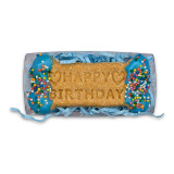 Dipped Happy Birthday Bone DOG Treat - Gift BOX (close-up) — Australian made dog treats by Huds and Toke