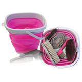 SHOWMASTER GROOMING KIT W/COLLAPSIBLE BUCKET – PINK W/GREY