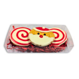 Santa AND Swirl Christmas Gift BOX - Christmas DOG Treat (back view) — Australian made dog treats by Huds and Toke