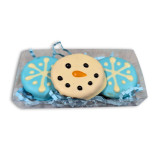 Snowman AND Snowflake Christmas Gift BOX - Christmas DOG Treat (back view), Australian made dog treats by Huds and Toke