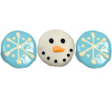 Snowman AND Snowflake Christmas Gift BOX - Christmas DOG Treat (close-up), Australian made dog treats by Huds and Toke
