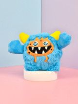 Crazy Monster Face 2 in 1 Toy - Huds and Toke Dog Toy - Blue