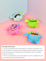 Crazy Monster Face 2 in 1 Toy - Huds and Toke Dog Toy - Front