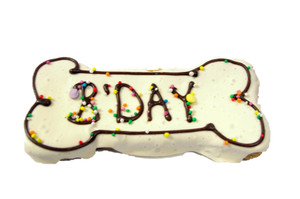 Large Dog Bone Cookie - BDAY - Gourmet Dog Treat. Australian made. Great at Puppy Parties. Great to use as a Dog Birthday Cake Large Dog Bone Cookie - BDAY - Gourmet Dog Treat. Australian made. Great at Puppy Parties. Great to use as a Dog Birthday Cake