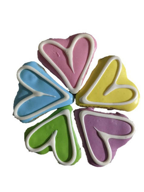 Little Doggy Love Heart Frosted Cookies - DOG Treats, Australian made dog treats by Huds and Toke