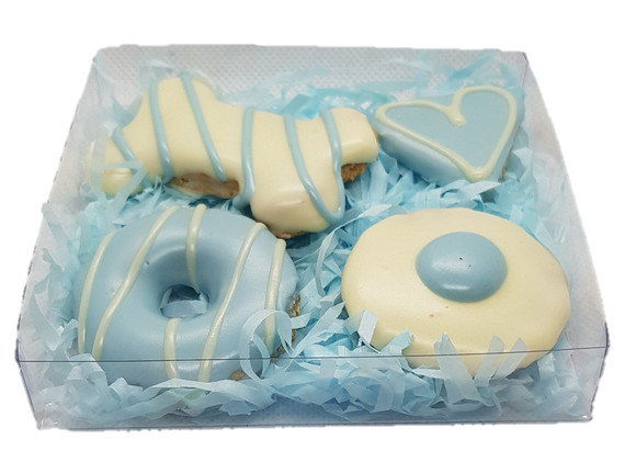 Blue Mixed Cookies - DOG Gift BOX - DOG Treats (close-up), Australian made dog treats by Huds and Toke